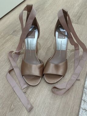 Dolce Vita Ballet Pink Satin Ribbon Ankle 4” Heels Sandals 6.5